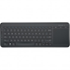 Tastatura Microsoft All-in-One, Wireless 2.4 Ghz, Receiver USB, TrackPad, Taste Media, Negru foto