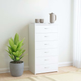 vidaXL Servantă cu 6 sertare, alb, 50 x 34 x 96 cm, PAL