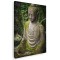 Tablou canvas statuie Buddha in nuante verde, maro, gri 1034 Tablou canvas pe panza CU RAMA 60x80 cm