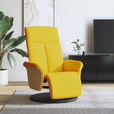 vidaXL Fotoliu rabatabil cu suport de picioare, galben deschis, textil