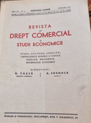 Revista de Drept Comercial si Studii Economice. Anul VIII N. 2, 1941 foto
