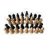 Nou set de piese de sah din lemn lucrate manual rege 7.9 cm negru