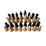 Nou set de piese de sah din lemn lucrate manual rege 7.9 cm negru