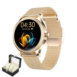 Ceas Smartwatch, 1.28&rdquo;, Microfon incorporat, Apelare Bluetooth HD, Android / IOS, Aluminiu, Auriu