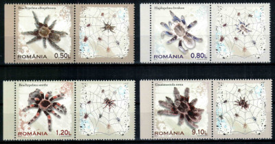 Romania 2010, LP 1856 c, Tarantule, seria cu viniete dreapta, MNH! RARA!!! foto
