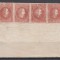 ROMANIA 1864 ALEXANDRU IOAN CUZA NEEMISE VALOAREA 20 PARALE ROSU EROARE ABKLATSCH STRAIF 5 TIMBRE SARNIERA