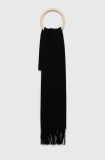 Moschino eșarfă de l&acirc;nă culoarea negru, uni, M5165 50092