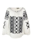 Bluza tip ie dama B23, alb/negru glossy, marime 3XL
