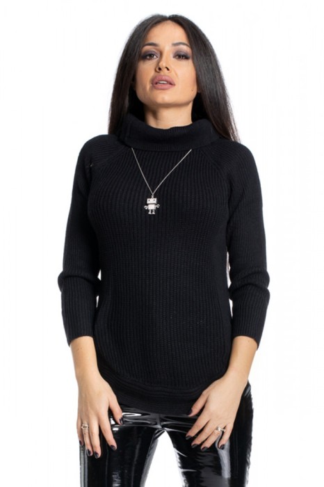 BL867-1 Pulover tricotat cu guler inalt
