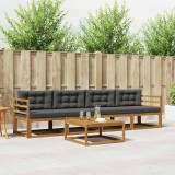 vidaXL Set de canapele de exterior cu pernă 5 pcs Natural și Antracit 3367145