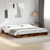 VidaXL Cadru pat fără saltea stejar fumuriu 180x200cm lemn prelucrat