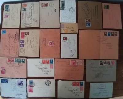 ROMANIA RPR 20 plicuri 1948-1951 diverse francaturi inainte de reforma monetara foto