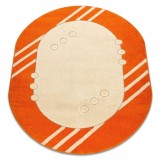 Covor DAISY oval 8866 Cadru portocaliu , 160x220 cm