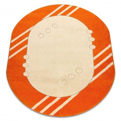 Covor DAISY oval 8866 Cadru portocaliu , 160x220 cm foto