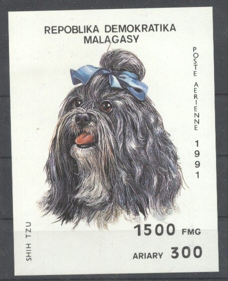 Madagascar 1991 Dogs, imperf. sheet, MNH S.092