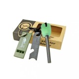 Amnar pentru camping, drumetie, 10 cm, verde neon, fluier inclus, Oem