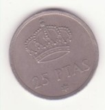Spania 25 pesetas 1975, 80 &icirc;n stea -Juan Carlos I.