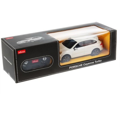 MASINA CU TELECOMANDA PORSCHE CAYENNE TURBO ALB CU SCARA 1 LA 24 foto