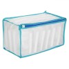 Husă Spălare &Icirc;ncălțăminte, Cu Fermoar, Dimensiuni 33x19x15 cm, Material Poliester, Alb/Albastru, Oem