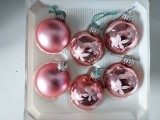 Lot 6 globuri de sticla vechi vintage Made in Germany, Craciun, cca 6cm diametru
