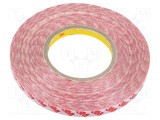 Bandă de fixare dublă transparentă 3M, 12mm x 50m, 0,2mm