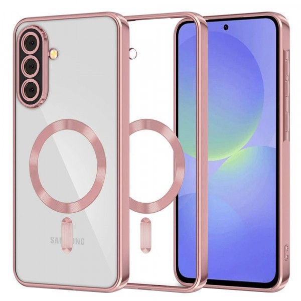 Husa MagSafe pentru Samsung Galaxy A56 A566 / A36 A366, Techsuit, Luxury Crystal, Roz
