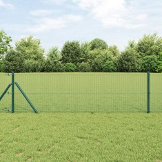 vidaXL Gard din plasă sudată verde 0,6x100 m din oțel.