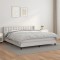 vidaXL Pat box spring cu saltea, alb, 180x200 cm, piele ecologică 3130794