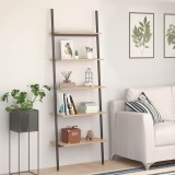 vidaXL Raft &icirc;nclinat cu 5 niveluri maro deschis / negru 64x34x185,5 cm