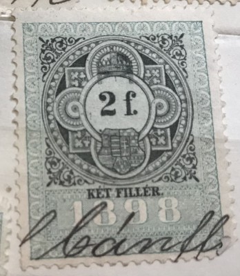Timbre Austroungaria 1898 2 Filler foto
