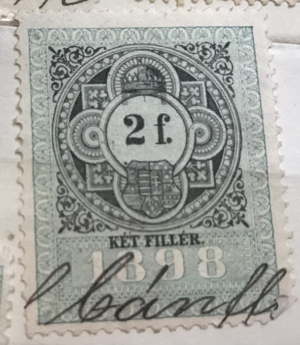 Timbre Austroungaria 1898 2 Filler