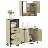 Gossi set mobilier de baie, 3 piese, stejar sonoma, lemn prelucrat
