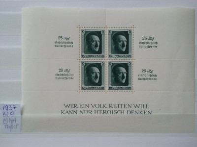 1937-Germania-Block 9-MNH-Perfect foto
