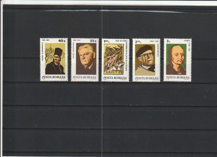 ROMANIA 1980 LP 1008 ANIVERSARI - COMEMORARI SERIE MNH NESTAMPILATA