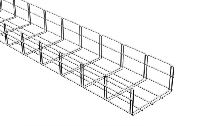 Canal cablu metalic 200x100mm din sarma mesh galvanizat lungime 2m jgheab pentru trasee electrice