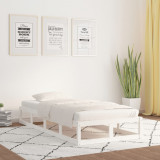 Cadru de pat, alb, 100x200 cm, lemn masiv, vidaXL