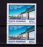 RO 1995 LP 1385 &quot; Centenarul podului Cernavoda&quot;, serie pereche V ,MNH
