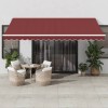 Copertina retractabilă manual cu LED, vișiniu, 450x350 cm