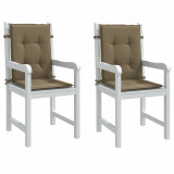 vidaXL Perne scaun cu spătar mic 2 buc. melanj taupe 100x50x4cm textil