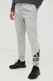 Adidas pantaloni de trening barbati, culoarea gri, melanj