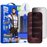 Folie de protectie Ecran Privacy Blueo Anti Peep AR Applicator Pro pentru Apple iPhone 18 Pro Max, Sticla Securizata, Full Glue, 3D