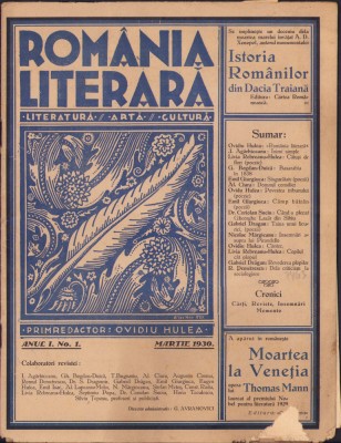 HST Z213 Revista Rom&amp;acirc;nia literară nr. 1, anul I foto