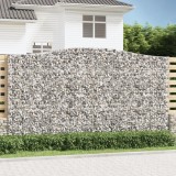 VidaXL Coșuri gabion arcuite, 3 buc, 400x30x220/240cm, fier galvanizat