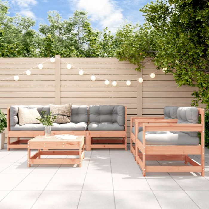 vidaXL Set mobilier de grădină cu perne, 6 piese, lemn masiv Douglas 3185820