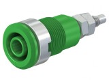 Soclu banană verde 4mm 32A 1kV alamă nichelată