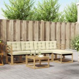 vidaXL Set Canapele Exterior Lemn Acacia Alb Crem Pernă Mobila Gradina Rezistent Vreme