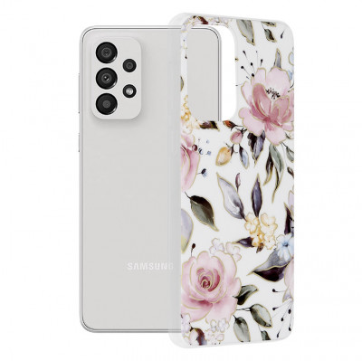 Husa pentru Samsung Galaxy A33 5G, Techsuit Marble Series, Chloe White foto