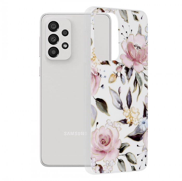 Husa pentru Samsung Galaxy A33 5G, Techsuit Marble Series, Chloe White