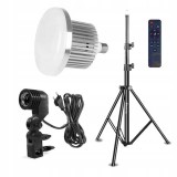 Cumpara ieftin Set de iluminare foto video trepied 200 cm, bec foto LED 105W cu telecomanda control, Dactylion