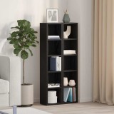 Dulap CD/DVD vidaXL Stejar Negru (2 buc) 21x16x93.5cm Lemn Rafturi Depozitare Living Modern